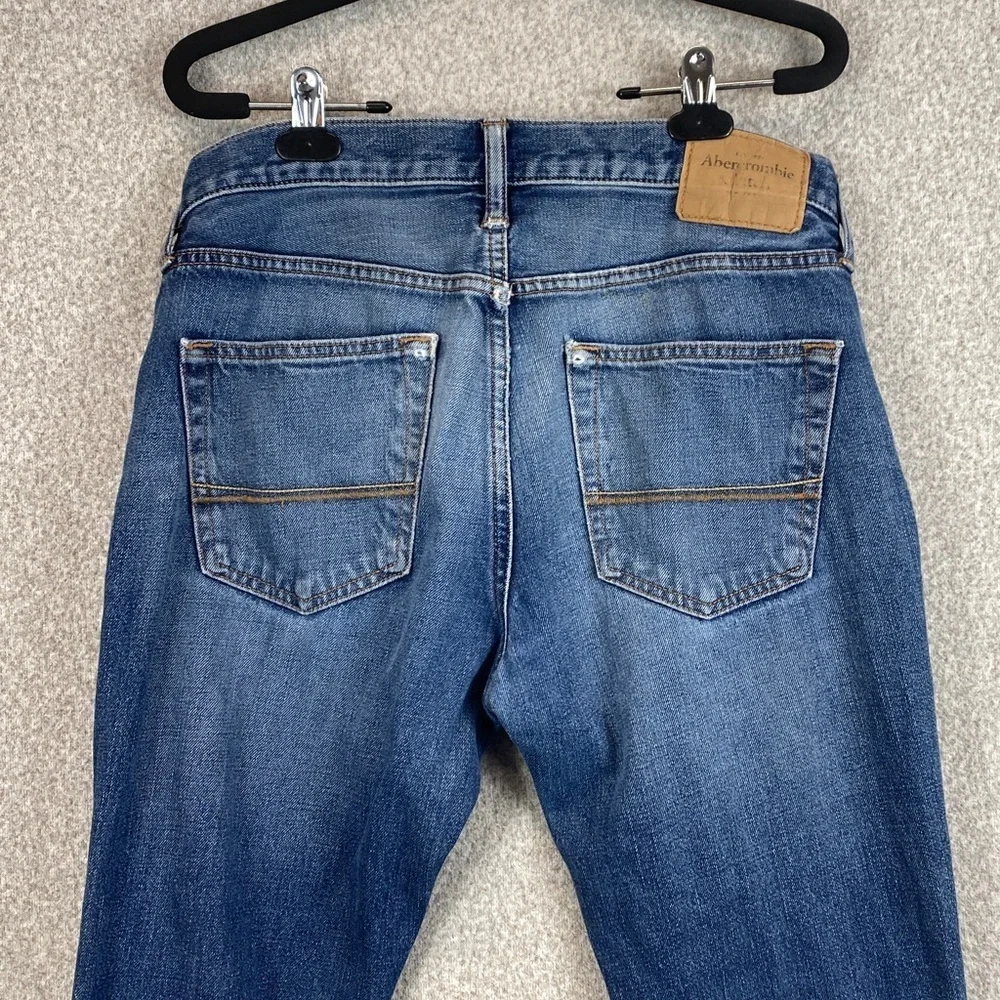 Abercrombie & Fitch distressed jeans mid rise straight leg 31x32 Y2K button fly